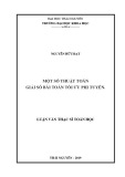 Luận văn Thạc sĩ Toán học: Một số thuật toán giải số bài toán tối ưu phi tuyến