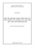 Luận văn Thạc sĩ Toán học: Một số phương pháp tính toán và ước lượng lực lượng của các tập hữu hạn sinh bởi hàm số
