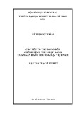 Luận văn Thạc sĩ Kinh tế: Các yếu tố tác động đến chênh lệch thu nhập ròng của ngân hàng thương mại tại Việt Nam