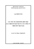 Luận văn Thạc sĩ Kinh tế: Các yếu tố ảnh hưởng việc lựa chọn kỳ hạn nợ của các công ty niêm yết Việt Nam