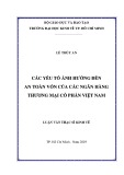 Luận văn Thạc sĩ Kinh tế: Các yếu tố ảnh hưởng đến an toàn vốn của các Ngân hàng thương mại cổ phần Việt Nam