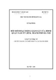 Luận văn Thạc sĩ Luật Hiến pháp và Luật Hành chính: Đổi mới hoạt động giám sát của HĐND quận Nam Từ Liêm, Thành phố Hà Nội