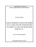 Luận văn Thạc sĩ Kinh tế: Áp dụng mô hình lực hấp dẫn để nghiên cứu các nhân tố vĩ mô ảnh hưởng đến xuất khẩu của Việt Nam với Liên minh kinh tế Á-Âu