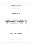 Luận văn Thạc sĩ Kinh tế: Tác động về mặt hiệu ứng thông tin của thanh khoản cổ phiếu đối với quyết định chi trả cổ tức bằng tiền