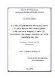 Luận văn Thạc sĩ Kinh tế: Các yếu tố ảnh hưởng đến sự hài lòng của khách hàng đối với hoạt động cho vay khách hàng cá nhân của ngân hàng TMCP Công Thương Việt Nam - Chi nhánh Phú Yên