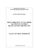 Luận văn Thạc sĩ Kinh tế: Hoàn thiện đầu tư tài chính tại Công ty cổ phần Địa ốc Sài gòn Thương Tín