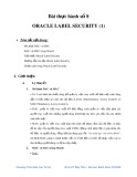 Bài thực hành Bảo mật hệ thống thông tin số 8: Oracle Label Security (1)