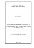 Luận án Tiến sĩ Khoa học giáo dục: Quản lý dạy học theo tiếp cận năng lực ở các trường trung học phổ thông trên địa bàn Thành phố Hà Nội