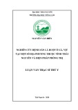 Luận văn Thạc sĩ Thú y: Nghiên cứu bệnh sán lá ruột ở gà, vịt tại một số địa phương thuộc tỉnh Thái Nguyên và biện pháp phòng trị