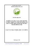 Luận văn Thạc sĩ Khoa học cây trồng: Nghiên cứu khả năng sinh trưởng và phát triển của một số giống lúa chất lượng mới tại huyện Mỹ Đức, Hà Nội