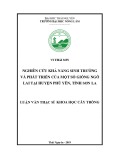 Luận văn Thạc sĩ Khoa học cây trồng: Nghiên cứu khả năng sinh trưởng, phát triển của một số giống ngô lai tại huyện Phù Yên, tỉnh Sơn La