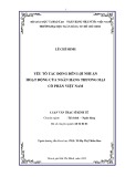 Luận văn Thạc sĩ Kinh tế: Yếu tố tác động đến lợi nhuận hoạt động của ngân hàng thương mại cổ phần Việt Nam