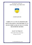 Luận văn Thạc sĩ Kế toán: Nghiên cứu các yếu tố ảnh hưởng đến chất lượng dịch vụ nộp thuế điện tử của doanh nghiệp tại địa bàn quận Tân Bình, Thành phố Hồ Chí Minh