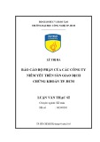 Luận văn Thạc sĩ Kế toán: Báo cáo bộ phận của các công ty niêm yết trên Sàn giao dịch chứng khoán thành phố Hồ Chí Minh