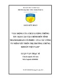 Luận văn Thạc sĩ Kế toán: Tác động của chất lượng thông tin báo cáo tài chính đến tính thanh khoản cổ phiếu của các công ty niêm yết trên sàn giao dịch chứng khoán Việt Nam