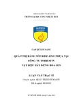 Luận văn Thạc sĩ Quản trị kinh doanh: Quản trị hàng tồn kho ống nhựa tại công ty TNHH MTV vật liệu xây dựng Hoa Sen