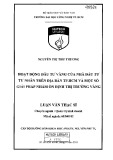 Luận văn Thạc sĩ Quản trị kinh doanh: Hoạt động đầu tư vàng của nhà đầu tư tư nhân trên địa bàn TP.HCM và một số giải pháp nhằm ổn định thị trường vàng