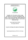 Luận văn Thạc sĩ Quản lý đất đai: Nghiên cứu ứng dụng công nghệ GPS trong xây dựng lưới khống chế phục vụ đo vẽ bản đồ địa chính trên địa bàn xã Thạch Khoán, huyện Thanh Sơn, tỉnh Phú Thọ