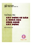 Thông tin Xây dựng cơ bản và khoa học công nghệ xây dựng – Số 14/2014