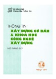 Thông tin Xây dựng cơ bản và khoa học công nghệ xây dựng – Số 14/2011