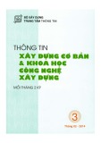 Thông tin Xây dựng cơ bản và khoa học công nghệ xây dựng – Số 3/2014