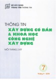 Thông tin Xây dựng cơ bản và khoa học công nghệ xây dựng – Số 7/2019