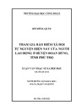 Luận văn Thạc sĩ Xã hội học: Tham gia Bảo hiểm xã hội tự nguyện hiện nay của người lao động ở huyện Đoan Hùng, tỉnh Phú Thọ