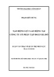 Luận văn Thạc sĩ Quản trị nhân lực: Tạo động lực lao động tại Công ty Cổ phần Tập đoàn Hà Đô