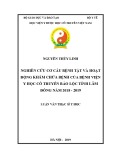 Luận văn Thạc sĩ Y học: Nghiên cứu cơ cấu bệnh tật và hoạt động khám chữa bệnh của Bệnh viện Y học cổ truyền Bảo Lộc tỉnh Lâm Đồng năm 2018-2019