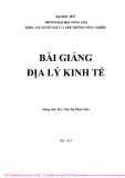 Bài giảng Địa lý kinh tế - ThS. Trần Thị Minh Châu