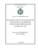 Khóa luận tốt nghiệp ngành Y đa khoa: Thực trạng và yêu cầu về đào tạo liên tục cho nhân viên y tế tại Bệnh viện Y Dược Cổ truyền Thanh Hóa giai đoạn 2016 – 2017