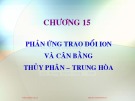 Bài giảng Hóa đại cương: Chương 15 - Huỳnh Kỳ Phương Hạ