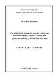 Luận văn Thạc sĩ Kinh tế: Các nhân tố ảnh hưởng đến năng lực cạnh tranh của doanh nghiệp Logistics – Trường hợp nghiên cứu tại Công ty TNHH SDB Việt Nam