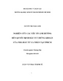 Luận văn Thạc sĩ Kinh tế: Nghiên cứu các yếu tố ảnh hưởng đến quyết định đầu tư chứng khoán của nhà đầu tư cá nhân tại TPHCM