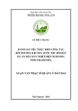 Luận văn Thạc sĩ Quản lý đất đai: Đánh giá việc thực hiện công tác bồi thường khi Nhà nước thu hồi đất dự án nhà máy Nhiệt điện - Nghi Sơn - Tỉnh Thanh Hoá