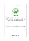 Luận văn Thạc sĩ Phát triển nông thôn: Nghiên cứu thực trạng và giải pháp phát triển kinh tế hộ nông dân tại huyện Bắc Mê, tỉnh Hà Giang