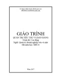 Giáo trình Quản trị tiêu thụ và bán hàng (Nghề: Quản trị doanh nghiệp vừa và nhỏ) - Trường CĐ Cộng đồng Lào Cai