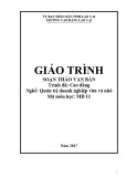 Giáo trình Soạn thảo văn bản (Nghề: Quản trị doanh nghiệp vừa và nhỏ) - Trường CĐ Cộng đồng Lào Cai