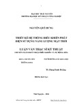 Luận văn Thạc sĩ Kĩ thuật: Thiết kế hệ thống điều khiển phát điện sử dụng năng lượng mặt trời