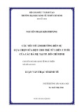 Luận văn Thạc sĩ Kinh tế: Các yếu tố ảnh hưởng đến sự lựa chọn sữa bột cho trẻ từ 1 đến 3 tuổi của các bà mẹ tại Tp. Hồ Chí Minh