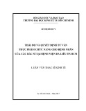 Luận văn Thạc sĩ Kinh tế: Thái độ của bác sĩ về việc tư vấn hướng dẫn sử dụng thực phẩm chức năng cho bệnh nhân tại bệnh viện Da Liễu Tp.HCM