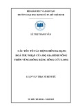 Luận văn Thạc sĩ Kinh tế: Các yếu tố tác động đến đa dạng hoá thu nhập của hộ gia đình nông thôn khu vực Đồng bằng sông Cửu Long