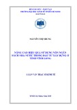 Luận văn Thạc sĩ Kinh tế: Nâng cao hiệu quả sử dụng vốn ngân sách nhà nước trong đầu tư xây dựng ở tỉnh Vĩnh Long