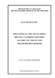 Luận văn Thạc sĩ Kinh tế: Phân tích các yếu tố tác động đến giá văn phòng cho thuê tại khu vực trung tâm thành phố Hồ Chí Minh