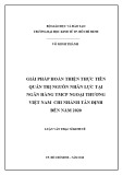 Luận văn Thạc sĩ Kinh tế: Giải pháp hoàn thiện thực tiễn quản trị nguồn nhân lực tại ngân hàng TMCP Ngoại thương Việt Nam chi nhánh Tân Định đến năm 2020