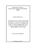 Luận văn Thạc sĩ Kinh tế: Giải pháp tăng nguồn vốn nhằm đảm bảo an toàn tài chính cho Công ty TNHH Chứng khoán ACB (ACBS)