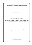 Luận văn Thạc sĩ Kinh tế: Các nhân tố ảnh hưởng đến động lực làm việc của nhân viên tư vấn dinh dưỡng tại Công ty TNHH Nestle Việt Nam