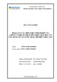 Đồ án tốt nghiệp: Khảo sát các điều kiện thích hợp của chủng vi khuẩn phân hủy chất hữu cơ ứng dụng xử lý nước thải chế biến thủy sản