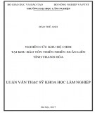 Luận văn Thạc sĩ Khoa học lâm nghiệp: Nghiên cứu khu hệ Chim tại khu bảo tồn thiên nhiên Xuân Liên tỉnh Thanh Hóa