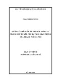 Luận án Tiến sĩ Quản lý kinh tế: Quản lý nhà nước về hợp tác công tư trong đầu tư kết cấu hạ tầng giao thông của Thành phố Hà Nội